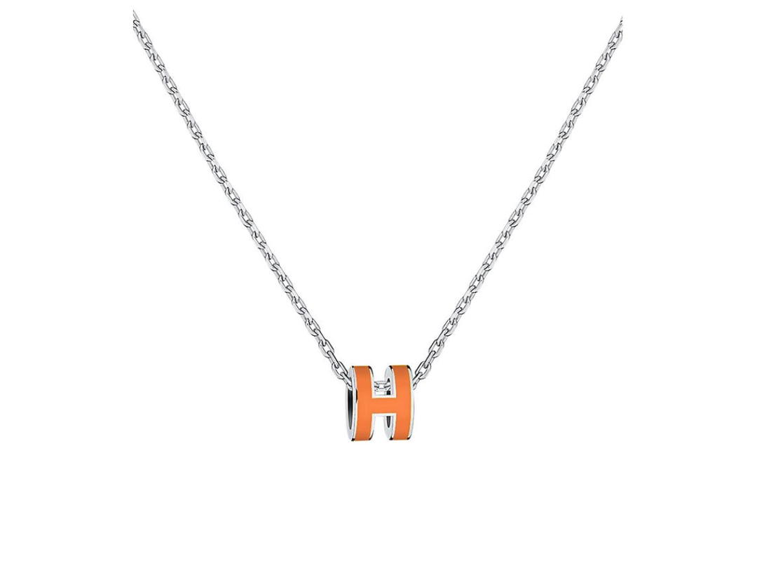 Hermes Hermes Pop H Pendant Silver Chain
