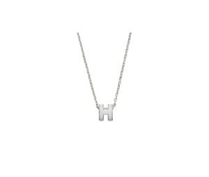 Buy Hermes Mini Pop H Pendant In Lacquered Metal With Palladium-Plated Hardware Blanc at Sasom – Authentic and Ready to Ship