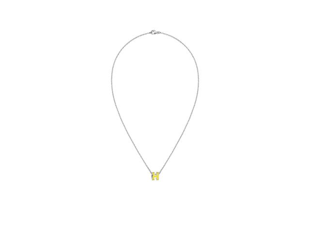 Hermes Hermes Mini Pop H Pendant In Lacquered Metal With Palldaium-Plated Hardware New Lime - view 2