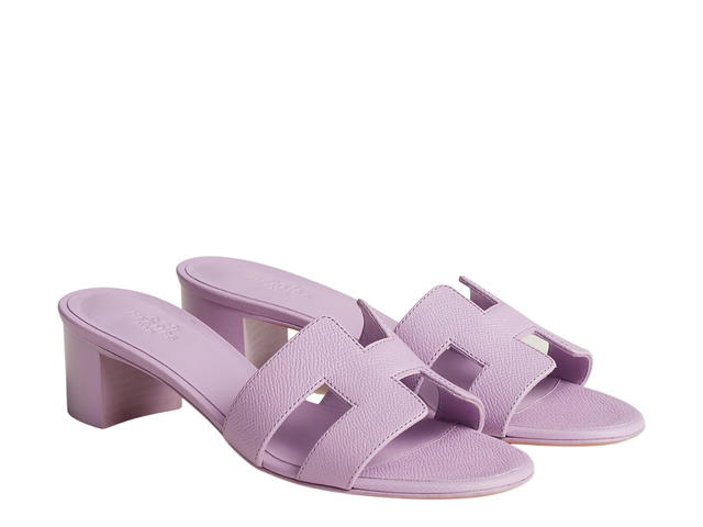 Hermes Hermes Oasis Sandal In Epsom Calfskin With Iconic H Cut-Out Violet Amethyste - view 2
