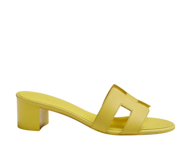 Hermes Hermes Oasis Sandal In Epsom Calfskin With Iconic H Cut-Out Jaune Curcuma - view 1