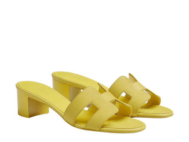 Hermes Hermes Oasis Sandal In Epsom Calfskin With Iconic H Cut-Out Jaune Curcuma - view 2