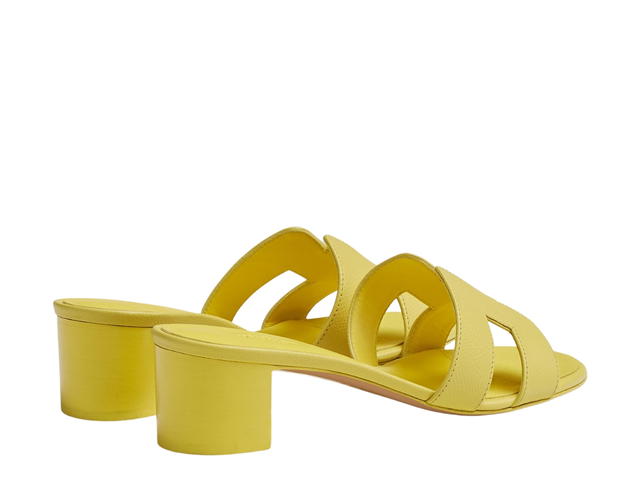 Hermes Hermes Oasis Sandal In Epsom Calfskin With Iconic H Cut-Out Jaune Curcuma - view 3