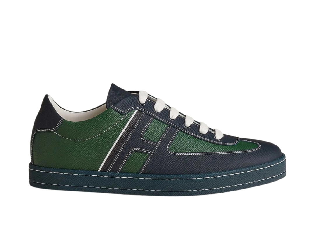 Hermes Hermes Boomerang Sneakers Epsom & Vert Electrique Marine