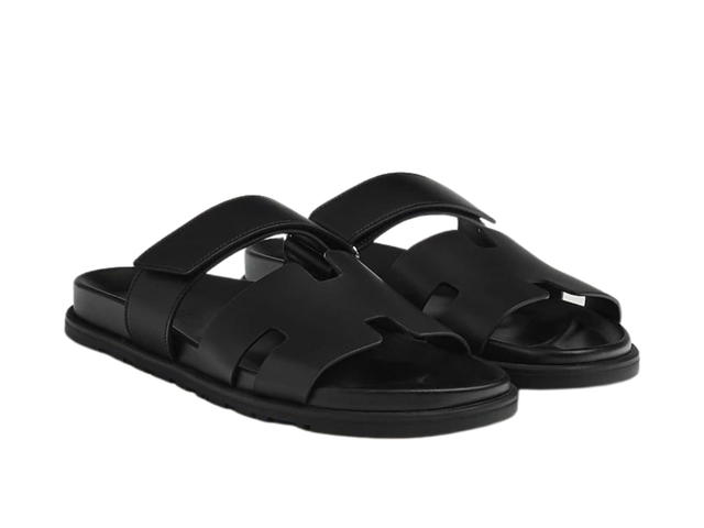 Hermes Hermes Chypre Sandal In Calfskin With Anatomical Rubber Sole And Adjustable Strap Noir - view 2