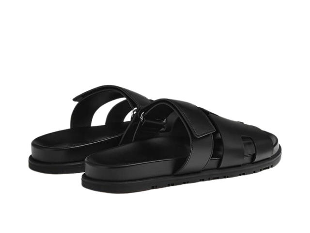 Hermes Hermes Chypre Sandal In Calfskin With Anatomical Rubber Sole And Adjustable Strap Noir - view 3