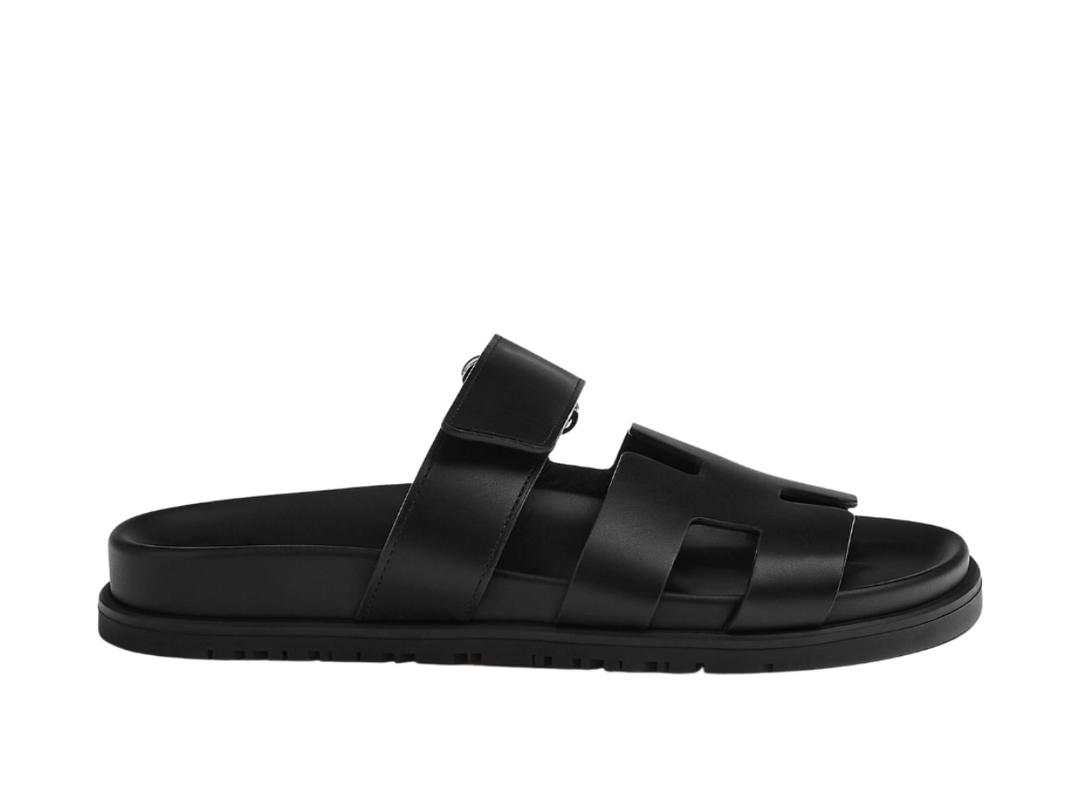 Hermes Hermes Chypre Sandal In Calfskin With Anatomical Rubber Sole And Adjustable Strap Noir (Women's)