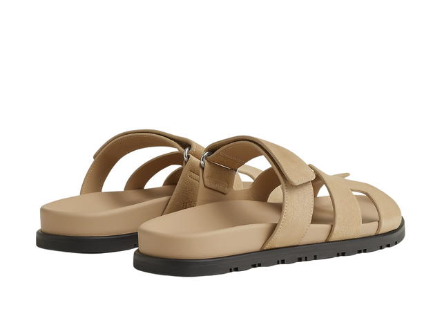 Hermes Hermes Chypre Chypre Sandal Beige Lin With Black Rubber Sole - view 3