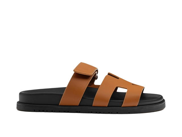 Hermes Hermes Chypre Sandal In Calfskin With Anatomical Rubber Sole And Adjustable Strap Naturel - view 1