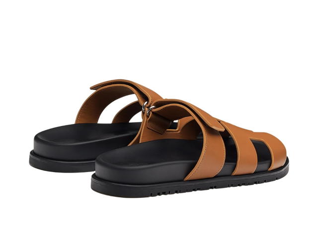 Hermes Hermes Chypre Sandal In Calfskin With Anatomical Rubber Sole And Adjustable Strap Naturel - view 3