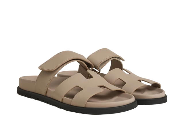 Hermes Hermes Chypre Sandal In Calfskin With Anatomical Rubber Sole And Adjustable Strap Beige Mastic - view 2