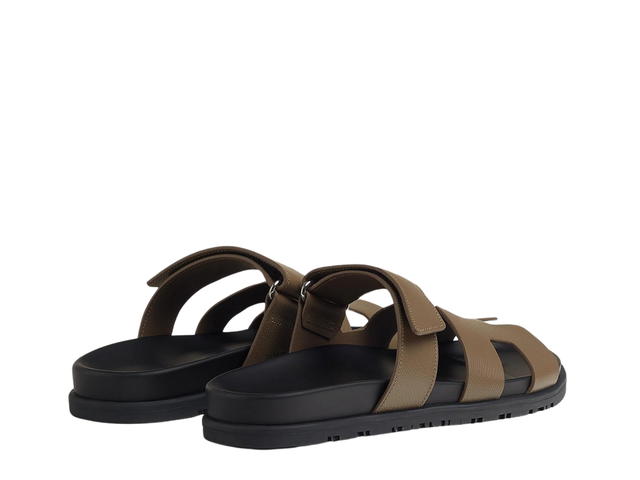 Hermes Hermes Chypre Sandal In Epsom Calfskin With Anatomical Rubber Sole And Adjustable Strap Étoupe - view 3
