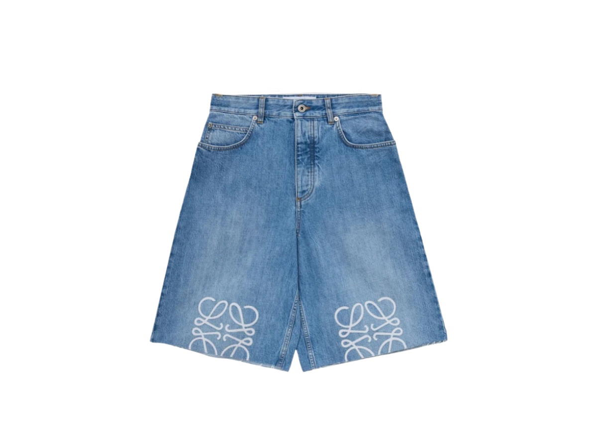 Loewe Loewe Anagram Shorts Denim Washed Denim