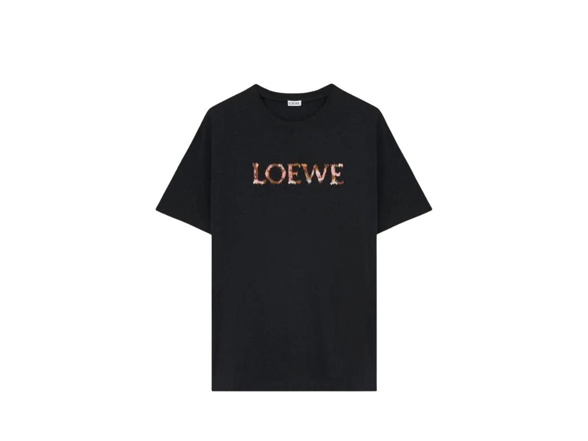 Loewe Loewe Relaxed Fit T-Shirt In Cotton Logo Crew Neck Black