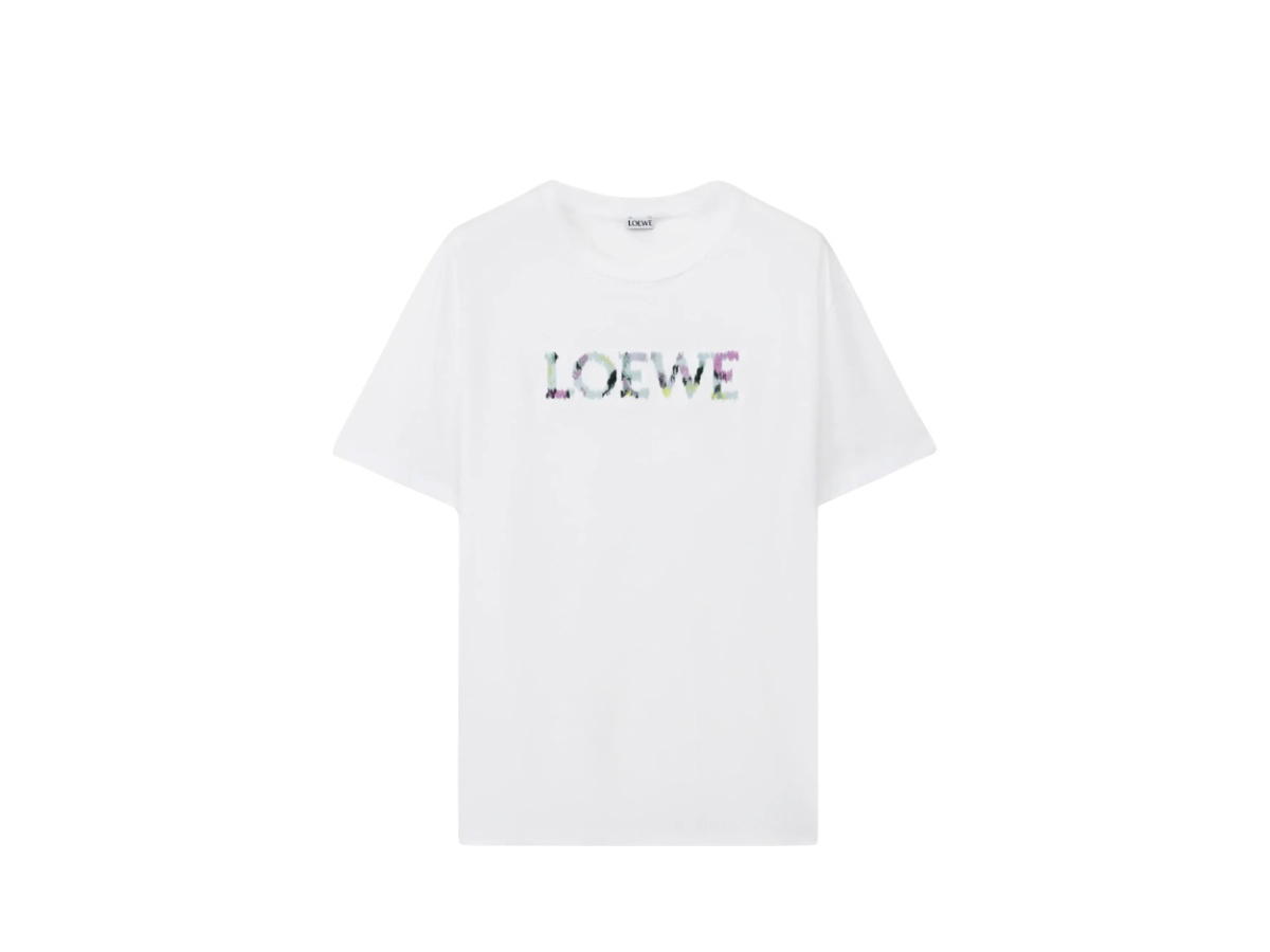 Loewe Loewe Relaxed Fit T-Shirt In Cotton Logo Crew Neck White