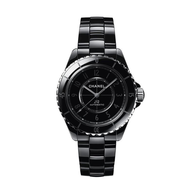 Chanel Chanel J12 Phantom Watch Caliber 12.1, 38 mm Ceramic Steel Black Lacquered Female