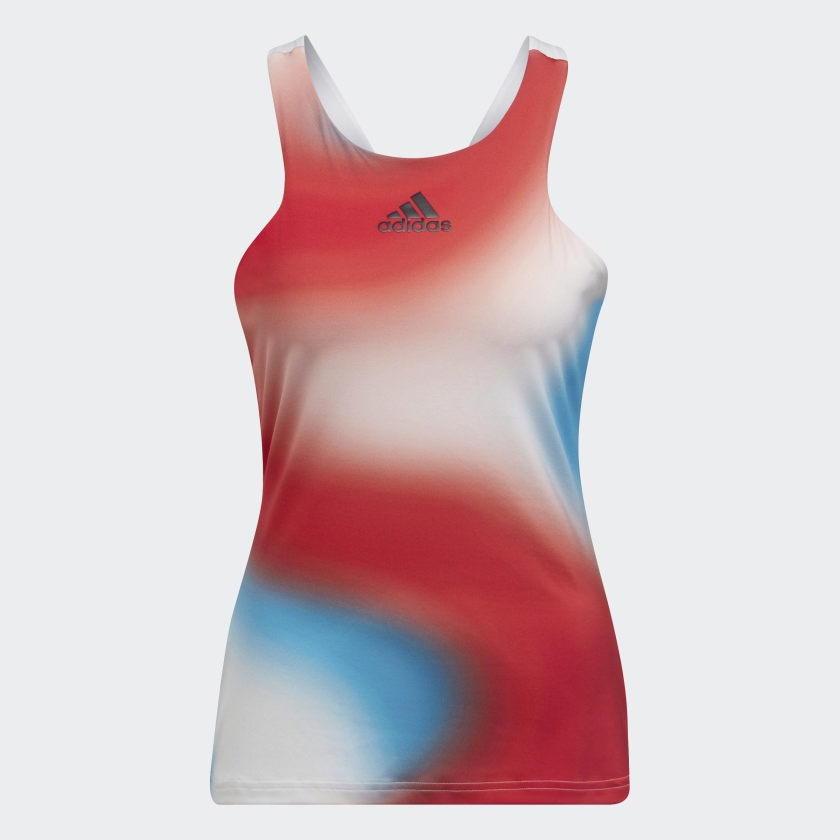 adidas adidas Melbourne Tennis Printed Y-Tank Top White Red Sky Blue