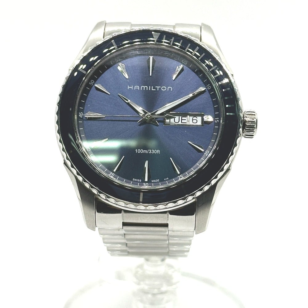 Hamilton Hamilton H375510 Jazz master Quartz Day-Date Wristwatch SS Silver