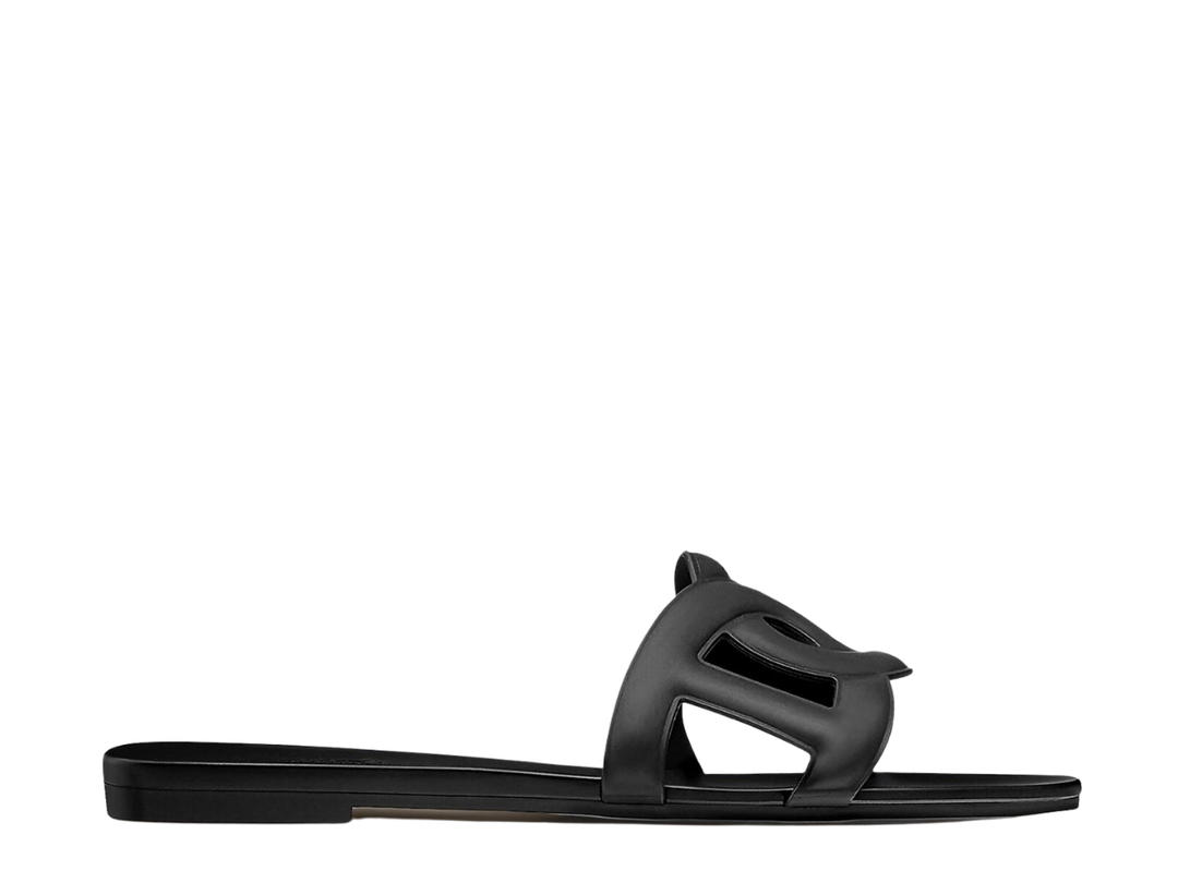Hermes Hermès Aloha Sandal In Rubber With Chaine d'Ancre Noir