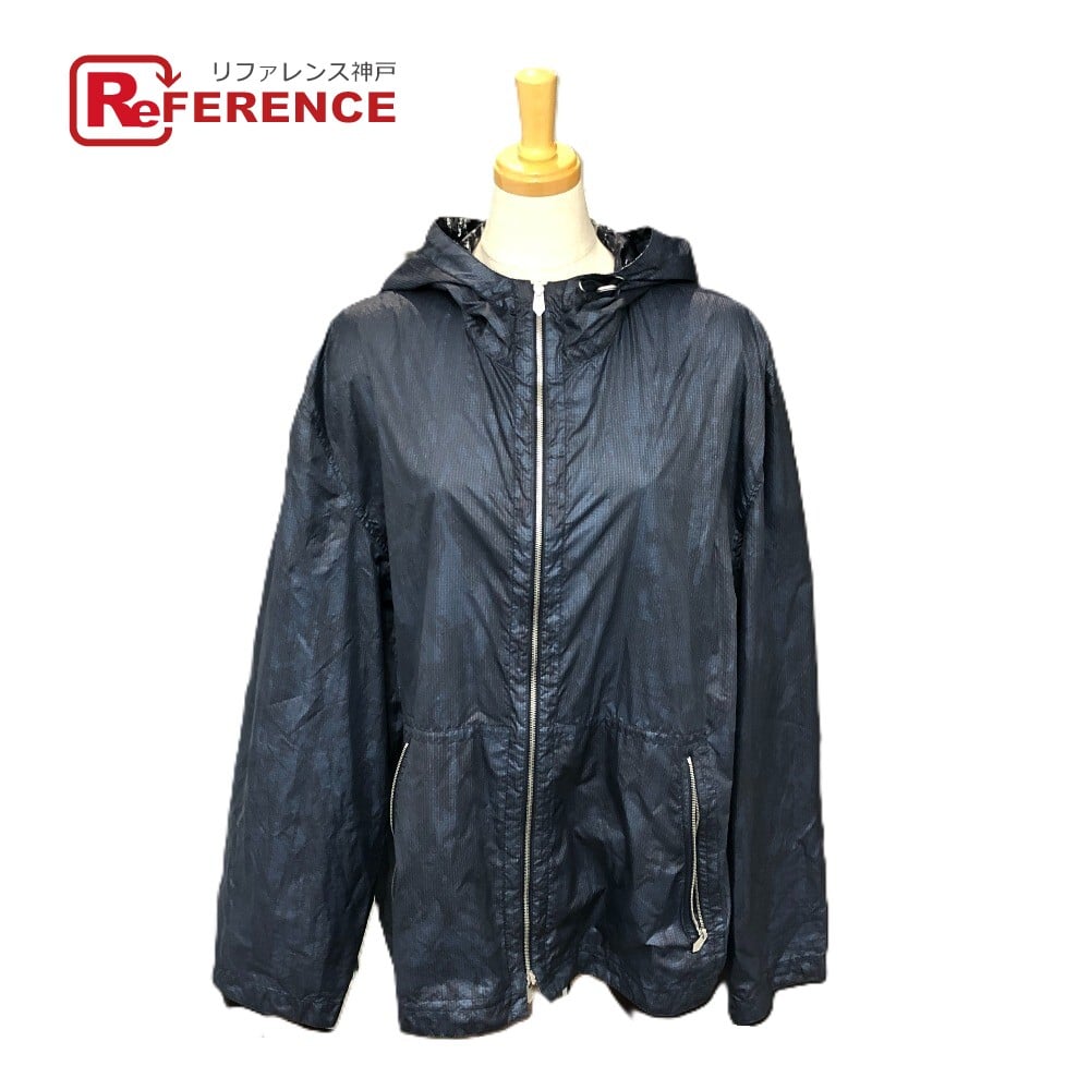 Hermes HERMES 2025 model Zip-up hooded jacket Jacket polyester Navy/Silver