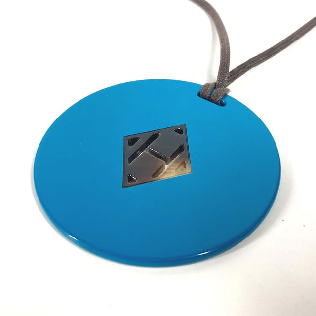 Hermes HERMES Accessories Buffalo horn H logo Necklace lacquer blue - view 3