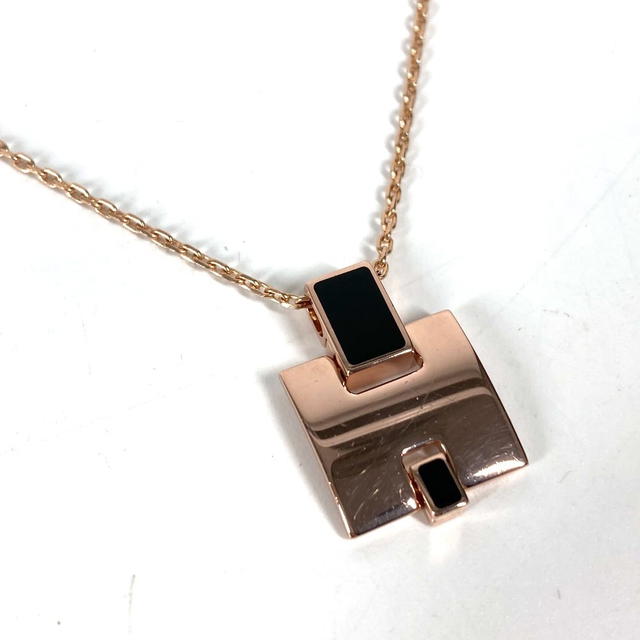 Hermes HERMES Accessories Eileen Chain H logo Necklace Metal Black/Pink Gold - view 2