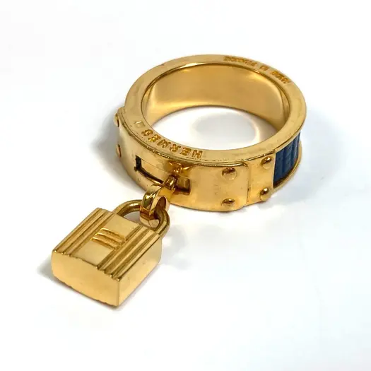 Buy HERMES Accessories Scarf ring Metal blue/GoldHardware at Sasom – Authentic and Ready to Ship