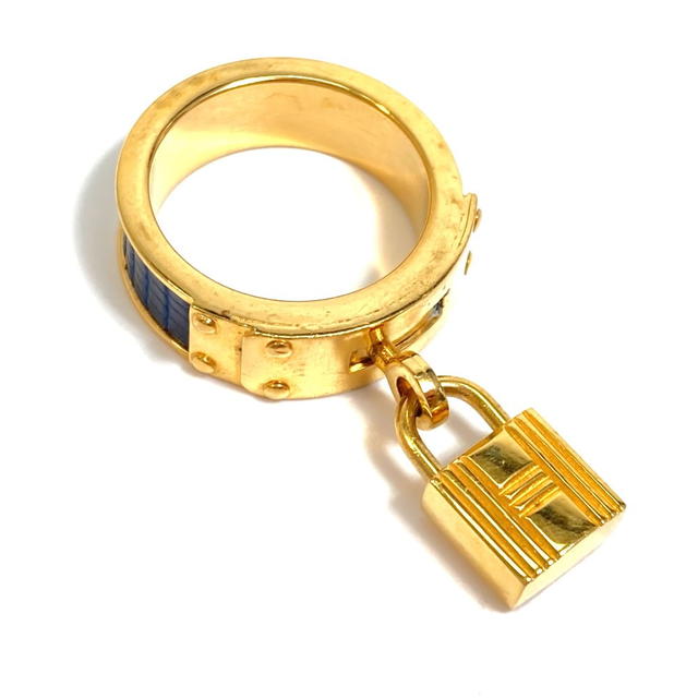 Hermes HERMES Accessories Scarf ring Metal blue/GoldHardware - view 3