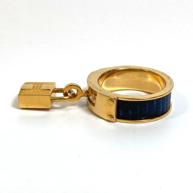 Hermes HERMES Accessories Scarf ring Metal blue/GoldHardware - view 4