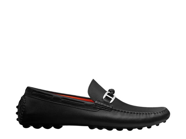 Hermes Hermes Alessandro Loafer In Calfskin With Braided Leather Cord And Chaine d'Ancre Buckle Noir - view 1