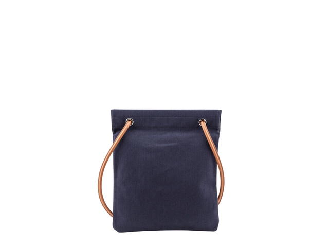 Hermes Hermes Aline Grooming Bag In Herringbone Canvas With Palladium Hardware Bleu Indigo Gold - view 3
