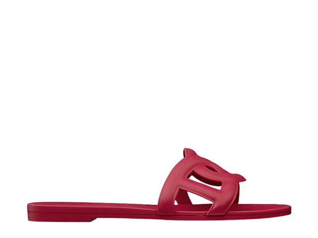 Hermes Hermes Aloha Sandal In Rubber With Chaine d'Ancre Rose Baie - view 1