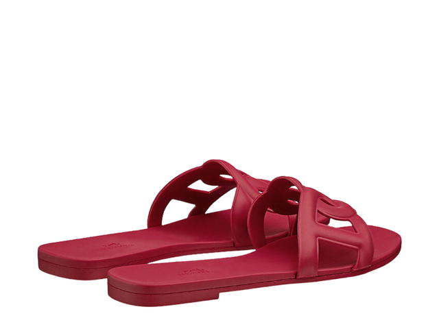 Hermes Hermes Aloha Sandal In Rubber With Chaine d'Ancre Rose Baie - view 2