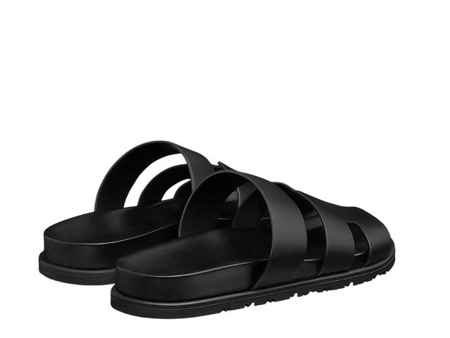 Hermes Hermes Ankara Sandal In Calfskin With Rubber Sole Black - view 3