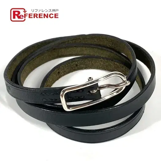 Buy HERMES API 4-row long logo accessories Bracelet Leather Black/SilverHardware at Sasom – Authentic and Ready to Ship