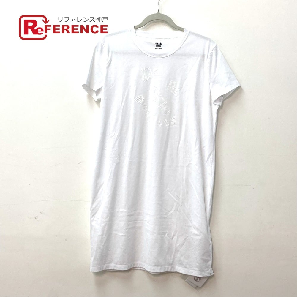 Hermes HERMES apparel de la bourbon T-shirtDress Dress cotton White Unused