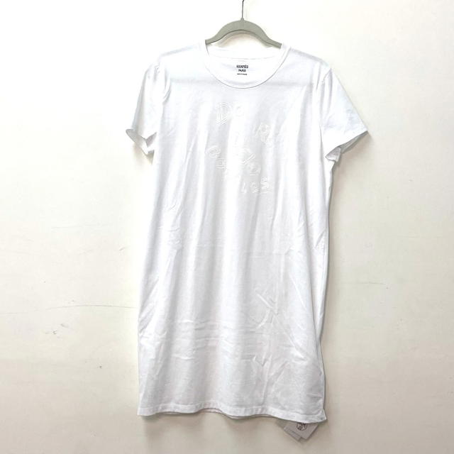 Hermes HERMES apparel de la bourbon T-shirtDress Dress cotton White Unused - view 2
