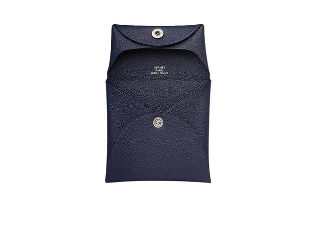 Hermes Hermes Bastia Change Purse Epsom Calfskin Bleu Nuit Palladium-Plated - view 2