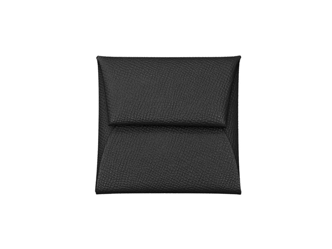 Hermes Hermes Bastia Change Purse In Epsom Calfskin With Palladium-Plated Hardware Noir