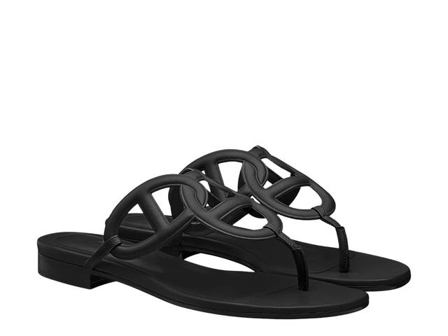 Hermes Hermes Beach Sandal In Nappa Leather With Oversized Chaine d' Ancre Motif Noir - view 2