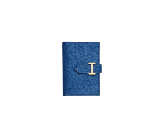 Hermes Hermes Bearn Card Holder In Epsom Calfskin With Gold Hardware Bleu France - view 1