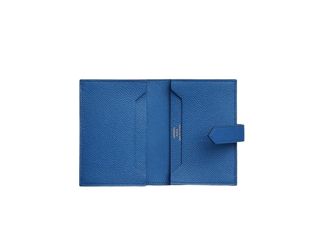 Hermes Hermes Bearn Card Holder In Epsom Calfskin With Gold Hardware Bleu France - view 2