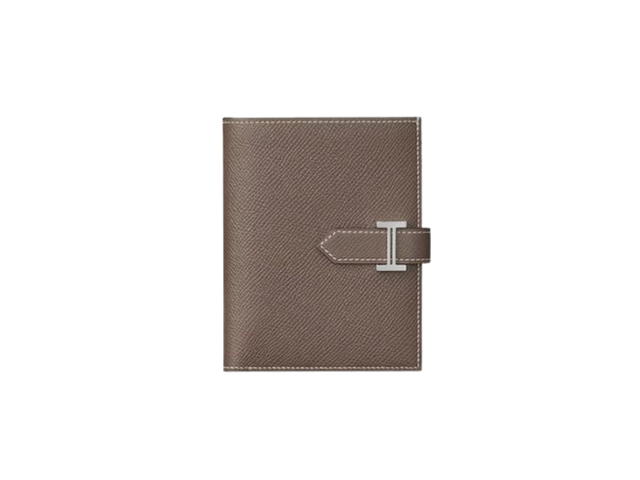 Hermes Hermes Bearn Compact Wallet In Epsom Calfskin With Palladium-Plated H Tab Closure Étoupe - view 1