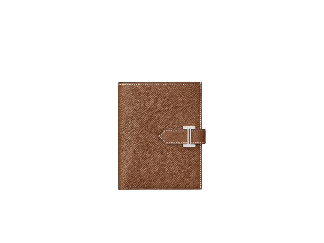 Hermes Hermes Bearn Compact Wallet In Epsom Calfskin With Palladium-Plated H Tab Closure Gold