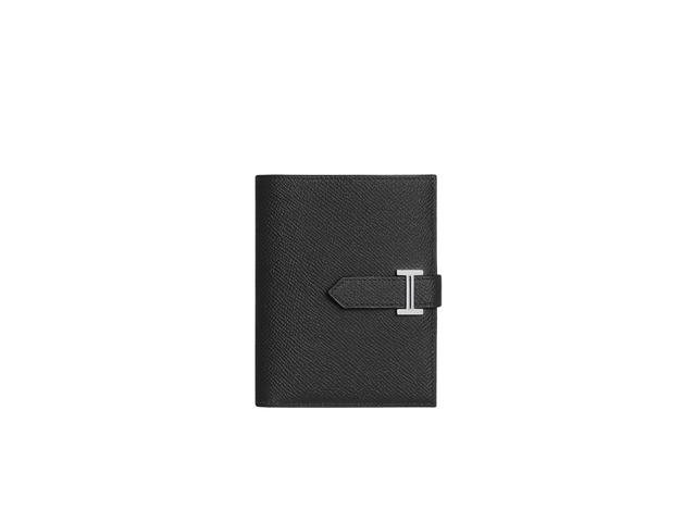 Hermes Hermes Bearn Compact Wallet In Epsom Calfskin With Palladium-Plated H Tab Closure Noir - view 1