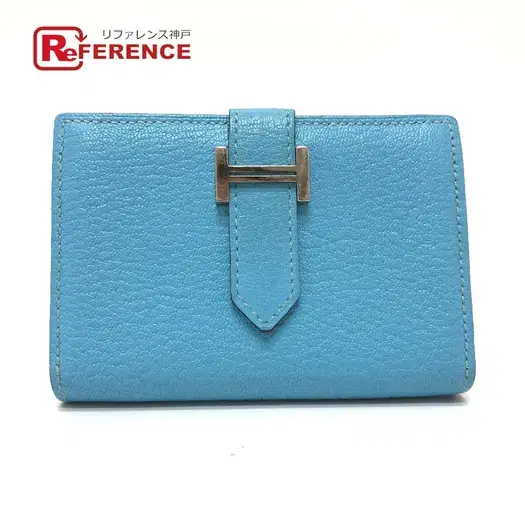 Buy HERMES Bearn Mini Compact  Card Case Chevre Coromandel blue/SilverHardware at Sasom – Authentic and Ready to Ship