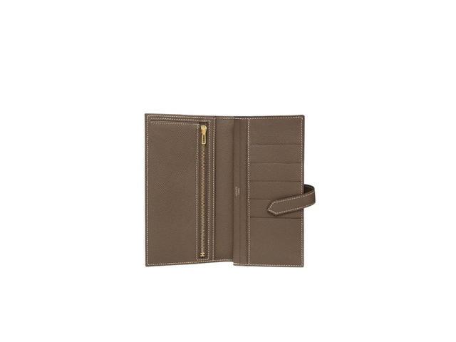 Hermes Hermes Bearn Wallet Epsom Calfskin Etoupe Gold-Plated - view 2
