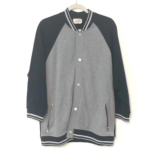 Hermes HERMES Bicolor Serie Logo Teddy Blouson Stadium Jumper Long Sleeve Jacket - view 2