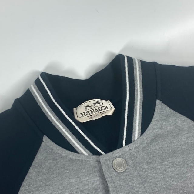 Hermes HERMES Bicolor Serie Logo Teddy Blouson Stadium Jumper Long Sleeve Jacket - view 5