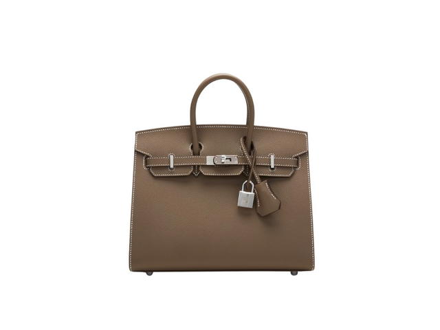 Hermes Hermes Birkin 25 Bag In Epsom Calfskin Leather With Palladium-Plated Hardware Etoupe - view 1